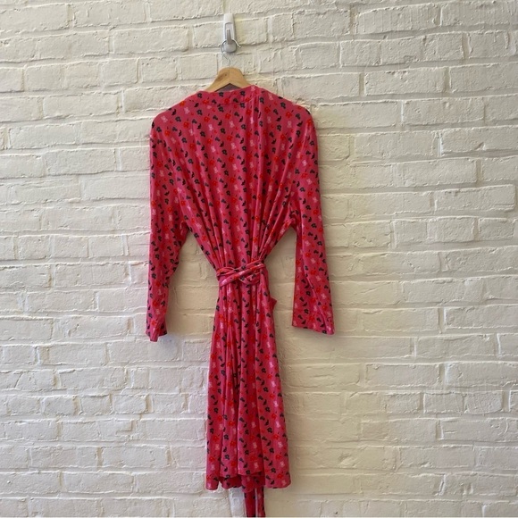 Tucker || Rachel Bamboo Jersey Wrap Dress Floral Pink 2X - Picture 4 of 5